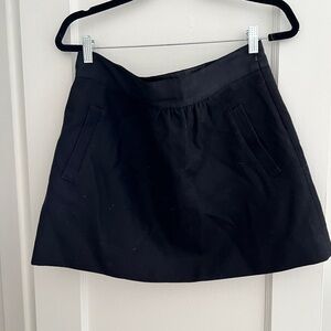 Black Wool Midi Skirt